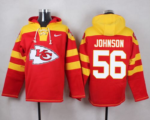 Nike Chiefs #56 Derrick Johnson Red Player Pullover NFL Hoodie